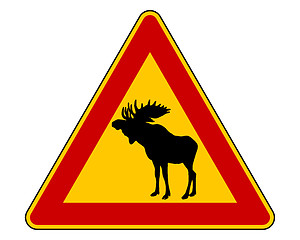 Image showing Moose warning sign