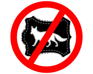 Image showing Prohibition sign fox fur