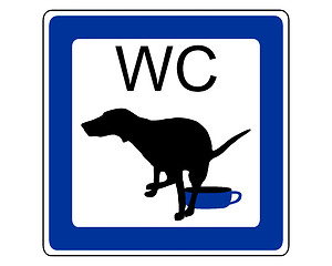 Image showing Sign dog toilet