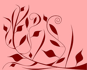 Image showing Deep red floral theme on pink background
