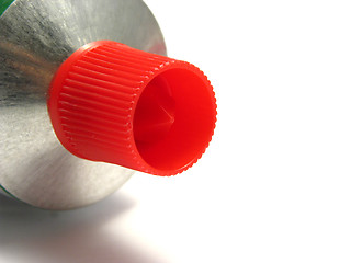 Image showing A lying tube with a red sealing