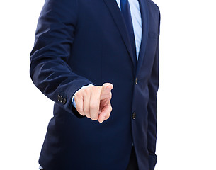 Image showing Businessman hand pushing screen