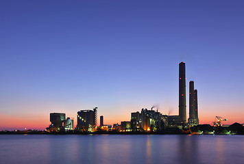 Image showing Power plant at night