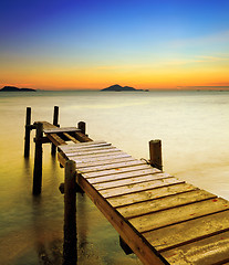 Image showing Seascape with sunset