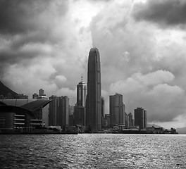 Image showing Hong Kong Skyline in monochrome