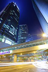 Image showing Car light trail in Hong Kong