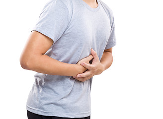 Image showing Man with strong stomach pain