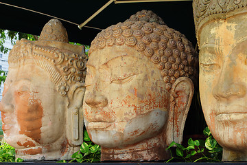 Image showing Carved buddha stone statue