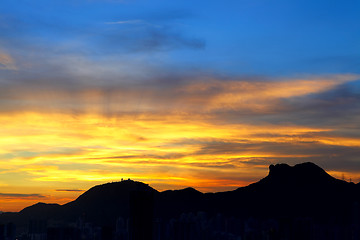 Image showing Lion Rock mountain during sunset