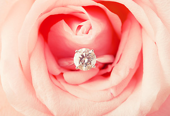 Image showing Engagement ring in pink rose