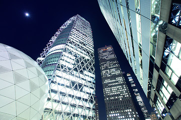 Image showing Skyscraper to sky at night