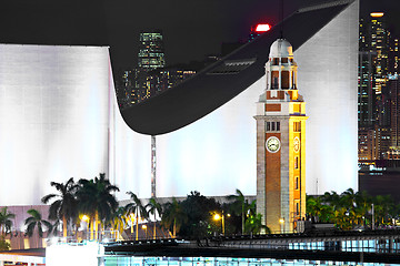 Image showing Hong Kong sunset at clock tower 