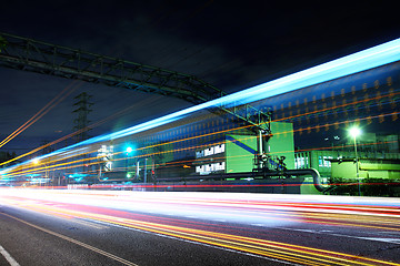 Image showing Industrial plant at night