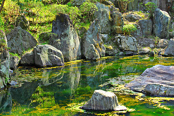 Image showing Japan garden with lake