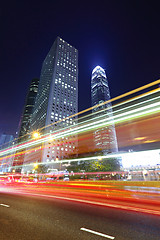 Image showing Traffic in Hong Kong at night