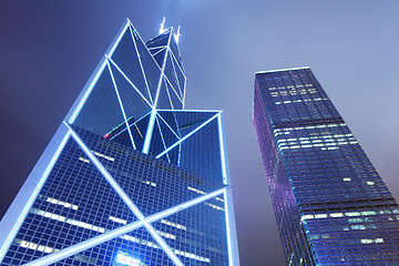 Image showing Modern skyscraper at night