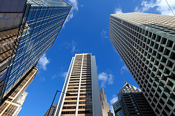 Image showing Low angle view of skyscraper