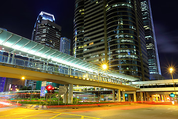 Image showing Traffic in Hong Kong at night