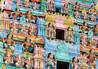 Image showing Statues in hindu temple at singapore 