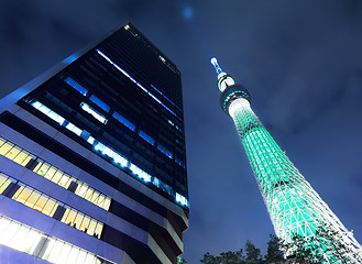Image showing Tokyo skyline at night