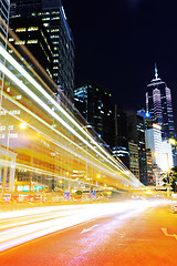 Image showing Car light trail in Hong Kong 