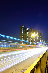 Image showing Traffic in Hong Kong at night