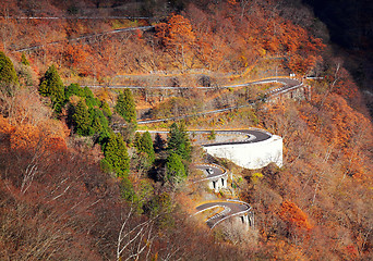 Image showing Curvy road on mountain