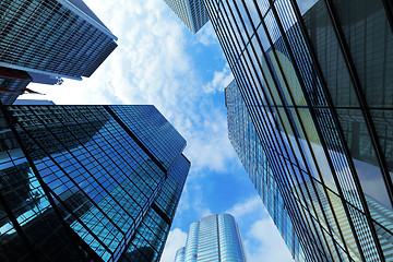 Image showing Gigantic skyscraper from below in Hong Kong 