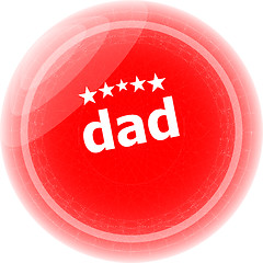 Image showing dad word on stickers web button, label, icon