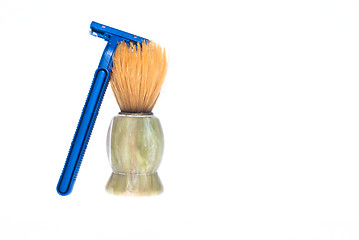 Image showing Shaving brush and razor