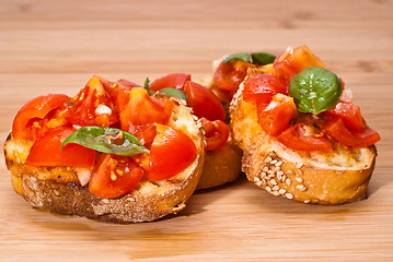 Image showing Fresh homemade bruschette