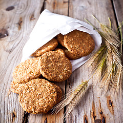 Image showing fresh crispy cereal cookies and ears