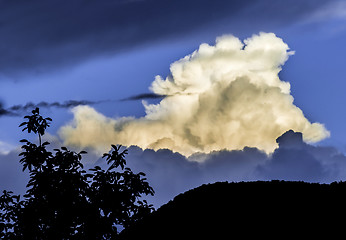 Image showing Dramatic clouds and deep blue sky