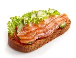 Image showing toasted bread with salmon
