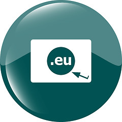 Image showing Domain EU sign icon. Top-level internet domain symbol with cursor pointer