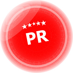 Image showing pr word on red stickers, icon button