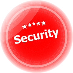 Image showing business security red stickers label tag isolated on white