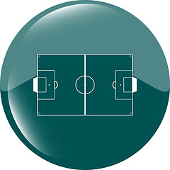 Image showing football soccer field on web icon, sport application web button