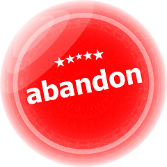 Image showing abandon word stickers icon button isolated on white