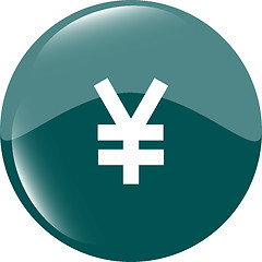 Image showing Yen JPY sign icon. web app button. shiny button