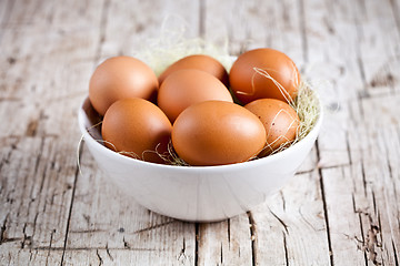 Image showing fresh eggs in a bowl