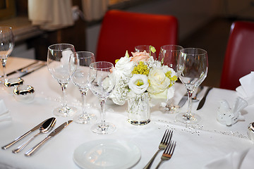 Image showing Laid wedding table 