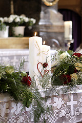 Image showing Burning wedding candle