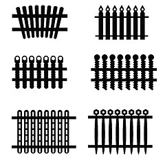 Image showing silhouettes of fences