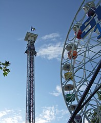 Image showing Höjdskräcken and Ferris Wheel (Pariserhjulet)