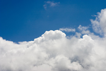 Image showing Deep blue sky with white clouds