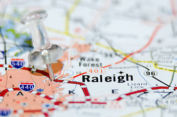 Image showing raleigh city pin on the map