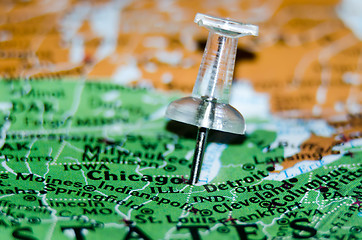 Image showing chicago city pin on the map macro