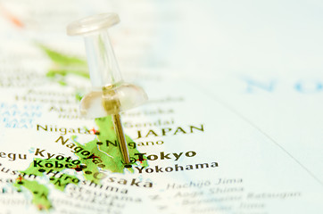 Image showing tokyo city pin on the map