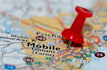 Image showing mobile alabama city pin on the map